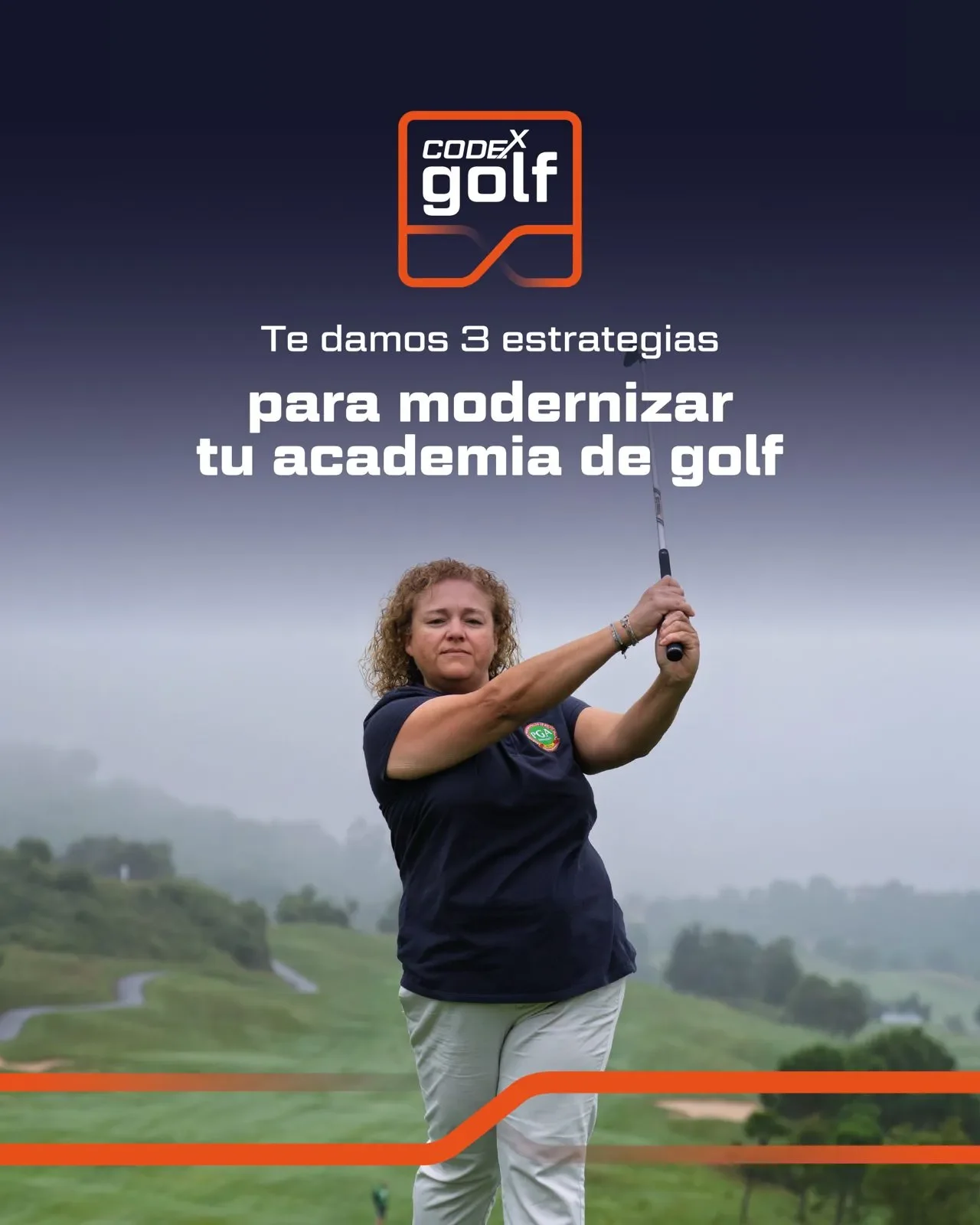 modelo de negocio de una academia de golf con programas y tecnología