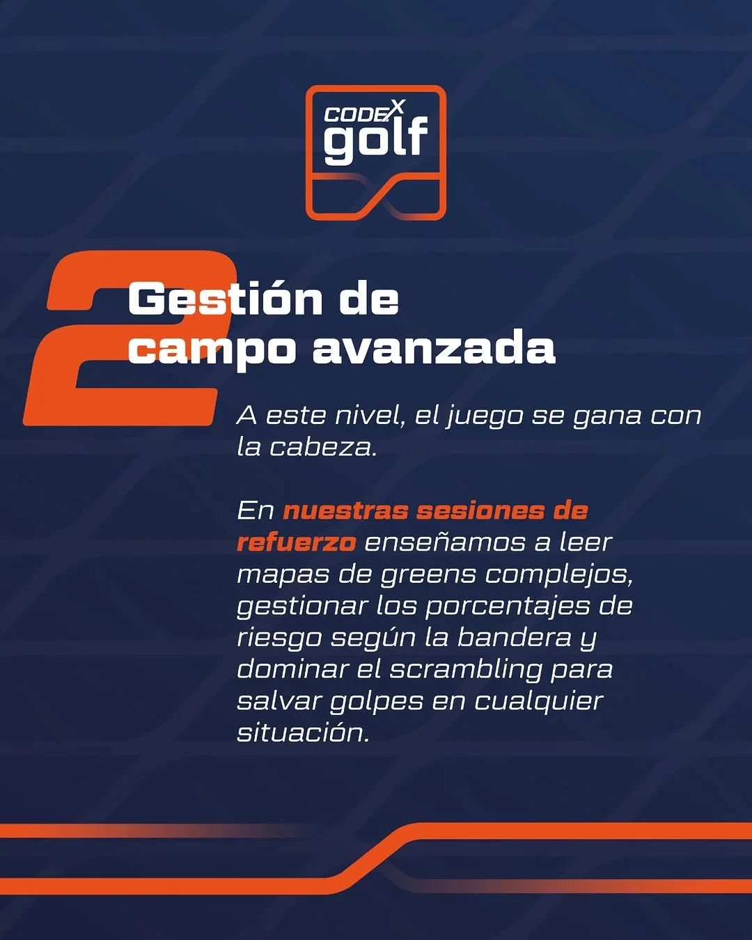 Gestión de campo avanzada en sesiones para hándicaps bajos